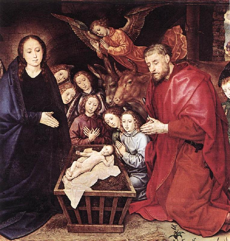 GOES, Hugo van der Adoration of the Shepherds (detail) sdg Germany oil painting art